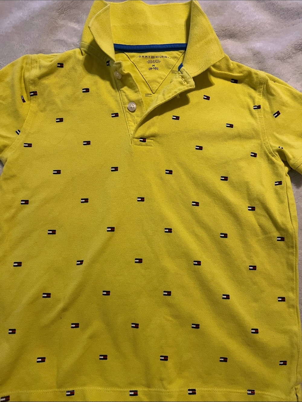 Tommy Hilfiger Bright Yellow Polo with Mini Flag Motif